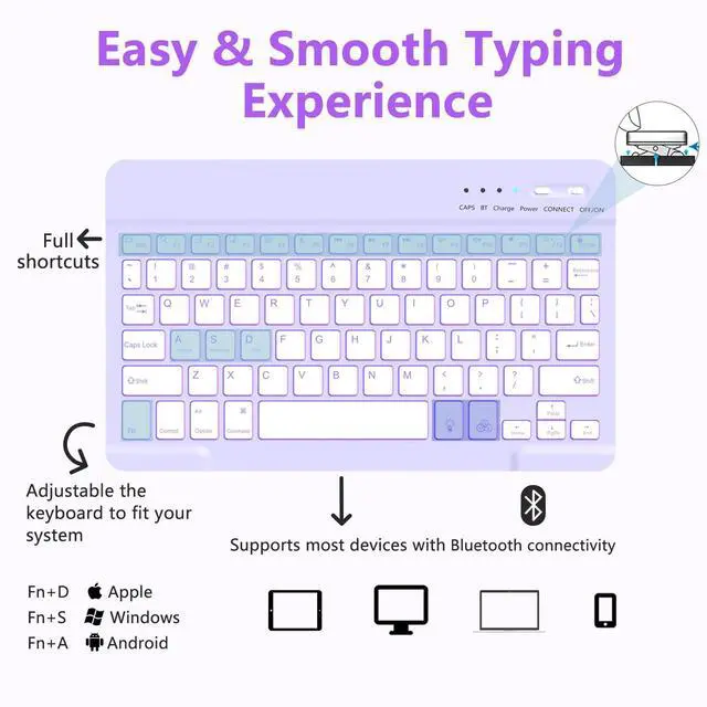 Alt view image 5 of 5 - MMK for iPad Pro 11 inch Case with Keyboard, for iPad Pro Keyboard Case 11 inch with Pencil Holder - Lavender