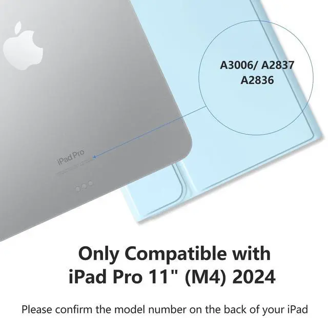 Alt view image 2 of 5 - MMK for iPad Pro 11 inch Case with Keyboard 2024, for iPad 11 Pro Case with Keyboard Case (A3006 A2837 A2836) with Backlit BT Keyboard, for iPad Pro Keyboard Case 11 inch with Pencil Holder-Blue