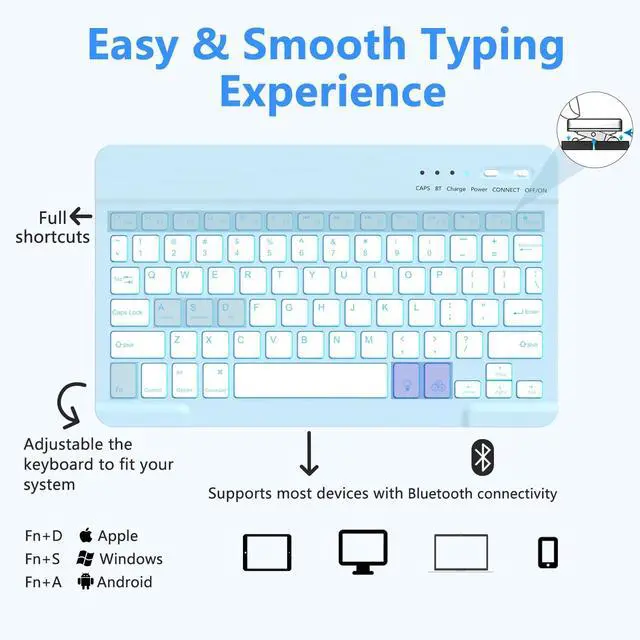 Alt view image 5 of 5 - MMK for iPad Pro 11 inch Case with Keyboard 2024, for iPad 11 Pro Case with Keyboard Case (A3006 A2837 A2836) with Backlit BT Keyboard, for iPad Pro Keyboard Case 11 inch with Pencil Holder-Blue