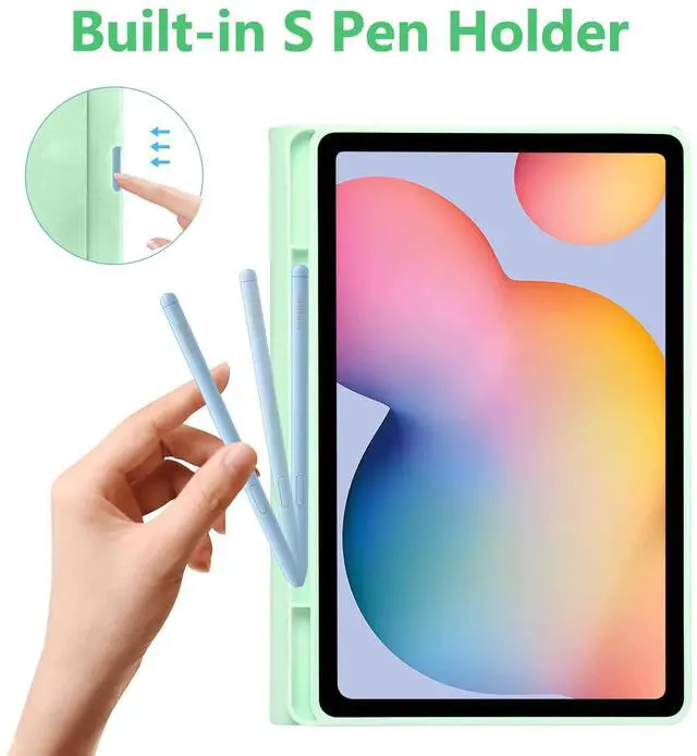 Alt view image 5 of 5 - Keyboard Case for Samsung Galaxy Tab S6 Lite 10.4 Inch 2022/2020, Galaxy Tab S6 Lite SM-P610/P613/P615/P619 Tablet Cover Case with Detachable Wireless Keyboard S Pen Holder, Green