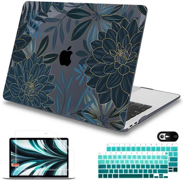 Main image of Mektron Case for MacBook Air 13 inch M1 A2337 A2179 A1932,Hard Cover 2018-2021 Air 13-inch with Touch ID, Exclusively Designed Protective Shell with Keyboard Skin+Screen Protector,Dahlia Flower C035