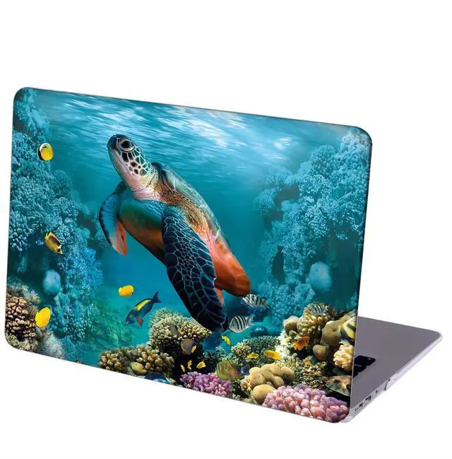 Main image of MINGDAO Compatible with MacBook Air 13 inch Retina Display with Touch ID, Hard Protective Shell with Keyboard Cover (M1 A2337 A2179 A1932, 2018 2019 2020 Release) - Underwater Sea Turtle and Coral