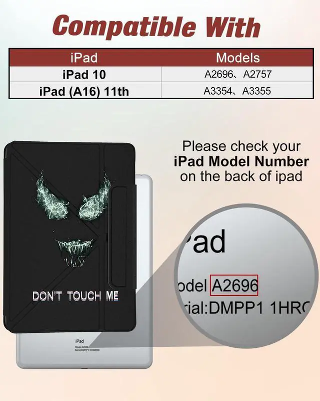 Alt view image 2 of 5 - Miss Adola for iPad A16 Case/10th Generation Case - 10.9 Inch 2022 Tablet Cover with Pen Holder for Women Boys Girls Men Cute Cartoon Cool Funny Funda for iPad 11th 11 Inch 2025, Duye