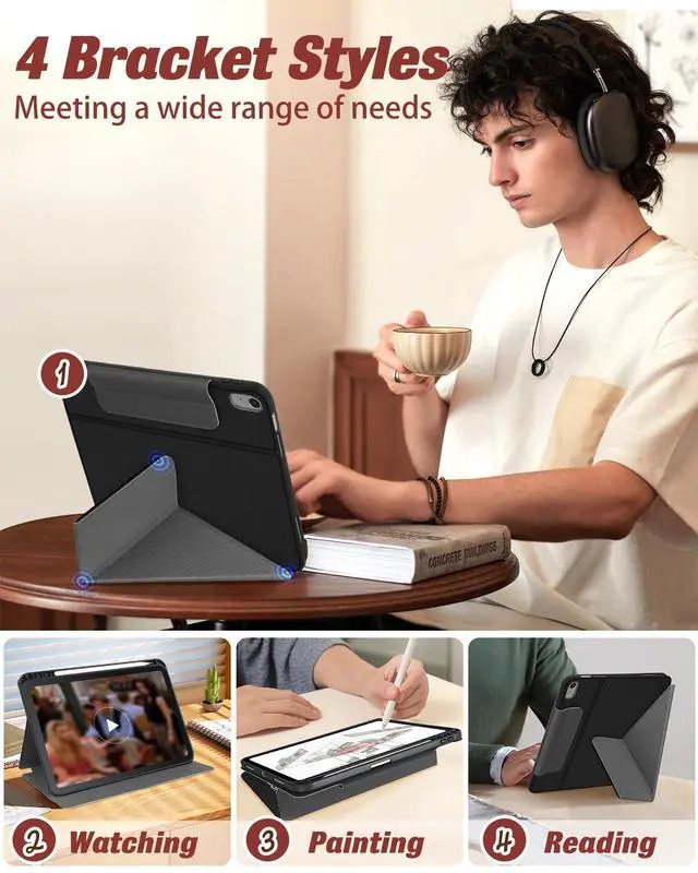 Alt view image 3 of 5 - Miss Adola for iPad A16 Case/10th Generation Case - 10.9 Inch 2022 Tablet Cover with Pen Holder for Women Boys Girls Men Cute Cartoon Cool Funny Funda for iPad 11th 11 Inch 2025, Duye