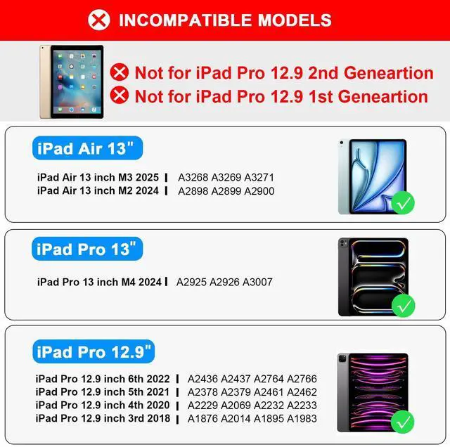 Alt view image 2 of 5 - NOKBABO for iPad 13 pro case with Keyboard & iPad Air 13 inch case Keyboard, Rainbow Backlits, Pencil Holder, 360degRotatable, Compatible with iPad Pro 12.9 6th/5th/4th/3rd Generation - Bright Pink