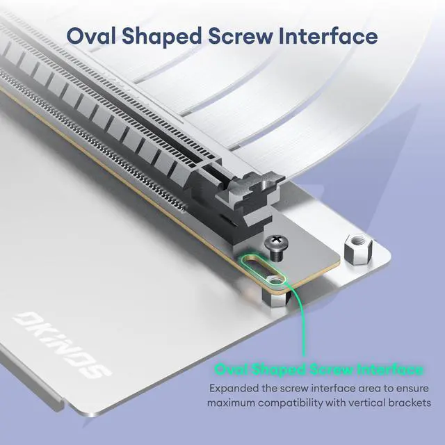 Alt view image 3 of 5 - Okinos, PCI-E 4.0 Riser Cable, Compatible with RTX4090, RTX4080, RX7900XTX, PCIe 4.0 x16 High Speed Flexible Extender Card Extension Port 90 Degree Adapter, 150mm White