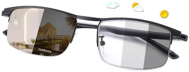 Main image of MIRYEA Photochromic Blue Light Blocking Glasses UV400 Sunglasses Anti Eyestrain Computer Gaming Blue Light Screen Blocker Eyeglasses Clear to Gray Lens Anti Glare Eye Protection Eyewear for Men Women
