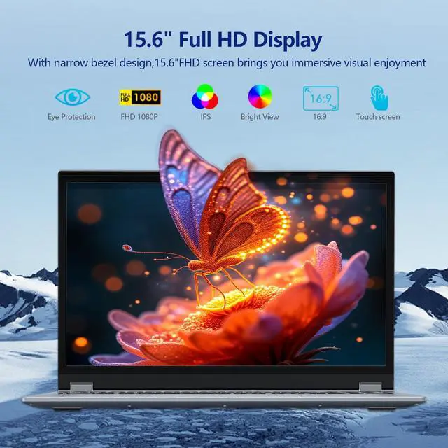 Alt view image 5 of 5 - 2 in 1 Laptop Computer, 15.6 Inch Convertible Laptop, 16GB DDR4 RAM 512GB SSD Touchscreen Laptop, AMD Ryzen R3 3200U, AMD Radeon, FHD 1920x1080, 360deg Rotating Touch Screen, WiFi 5, Backlit Keyboard
