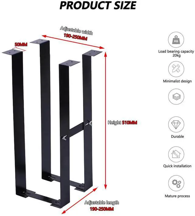 Alt view image 2 of 5 - NBGYS Durable PC Tower Stand | PC Stand for Carpet & Floor | Under Desk Laptop Mount | SPCC Cold Rolling Steel | Adjustable Width 190-250mm | Max Load 25kgs | White/Black (White)