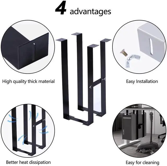 Alt view image 3 of 5 - NBGYS Durable PC Tower Stand | PC Stand for Carpet & Floor | Under Desk Laptop Mount | SPCC Cold Rolling Steel | Adjustable Width 190-250mm | Max Load 25kgs | White/Black (White)