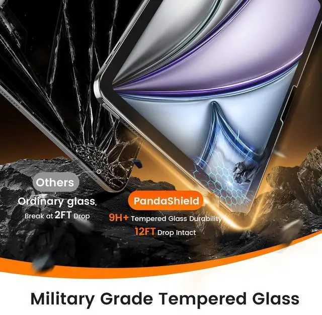 Alt view image 4 of 5 - PandaShield 2-Pack Screen Protector for iPad Air M3/M2 [11 inch] 7th/6th Gen.(2025/2024),9H+ Tempered Glass with Easy-Install box,Apple Pencil Compatible,Bubble Free, Face ID Compatible,HD Clarity