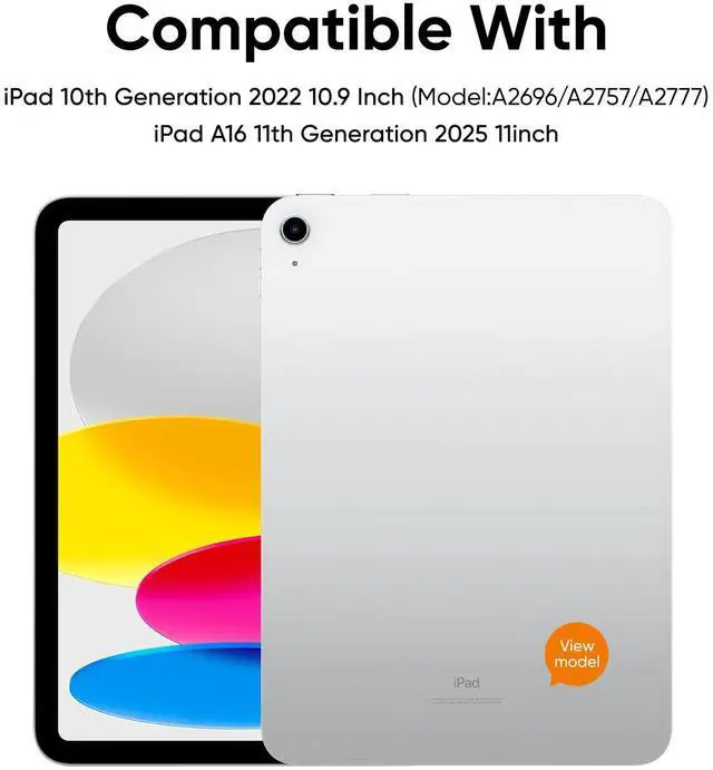 Alt view image 2 of 5 - PAUL B for iPad 11th/10th Gen Case with Keyboard 11/10.9 inch A16 2025/2022,Handbag Design Wireless Keyboard Cover for iPad 11/10 Gen, with Pencil Holder,Multi-Touch Trackpad (Orange)