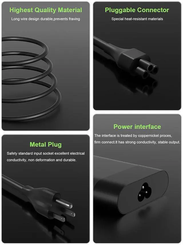 Alt view image 5 of 5 - New Slim 65W USB C Charger for HP Elitebook & Spectre & Envy & ProBook & Pavilion & Elite x2 Chromebook X360 Laptop Replacement Travel Fast Charging Power Supply Cord Ac Adapter Type-C