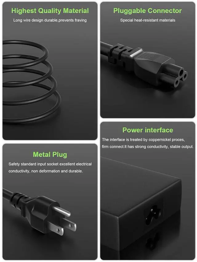 Alt view image 4 of 5 - 180W 130W Power Adapter Cord for Dell Dock WD19 WD19S WD19TB WD19TBS WD22TB4 WD15 SD25 WD25 D6000 D6000S TB15 TB16 TB18DC K16A K16A001 K17A001 SD25TB4 Business Thunderbolt/Universal Docking Station