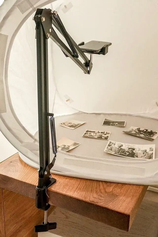 Alt view image 3 of 5 - All-in-One Scanning Bundle for Slides & Negatives with Photo Tent, Light Pad, Phone Mount, Macro Lens, & Cotton Gloves