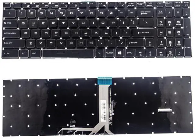 Main image of QRFAX Replacement Backlit Keyboard for MSI GS75 Stealth GE75 Raider & MSI GP75 GL75 GL65 GP65 Leopard Series Laptop with Per-Key RGB Colorful Keyboard US Layout