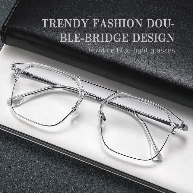 Alt view image 2 of 5 - PRIVOZA Blue Light Blocking Computer Glasses, Square Eye Protect Video Eyeglasses Anti Glare Men Women (Clear)