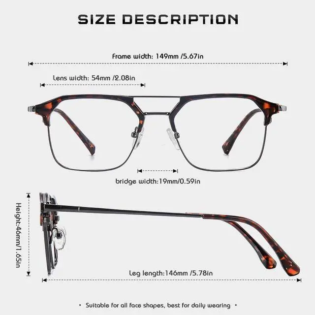 Alt view image 3 of 5 - PRIVOZA Blue Light Blocking Computer Glasses, Square Eye Protect Video Eyeglasses Anti Glare Men Women (Tortoise)