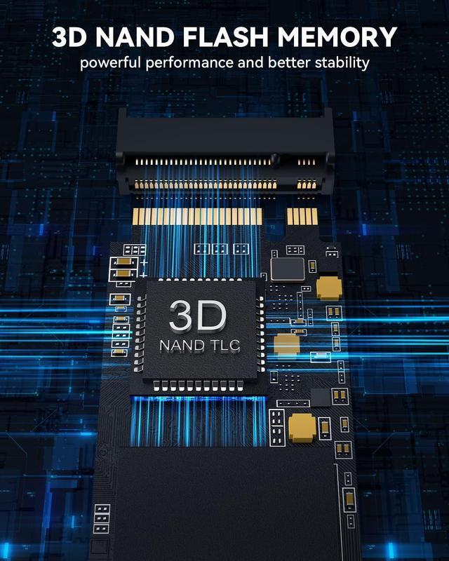 Alt view image 3 of 5 - RAOYI 1TB NVMe Internal Solid State Drive M.2 2280 PCIe Gen4x4 SSD, Up to 5000MB/s, Configure SLC Cache, Storage and Memory Expansion for PS5 Laptop Desktop