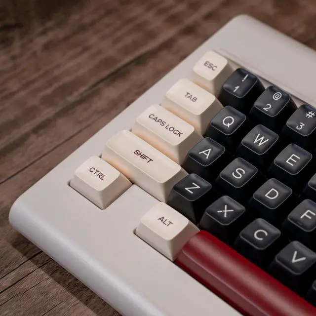Alt view image 2 of 5 - PBT Keycaps - Rome Double Shot PBT RSA Profile 160 Keys Red Beige Black Retro Custom Keycap Set Compatible with Alice/60%/65%/75%/TKL/96%/100% US Layout MX Switches Mechanical Keyboard