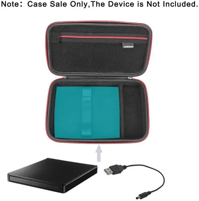 Alt view image 2 of 5 - RLSOCO Case for CD/DVD External Drive Burner Reader Writer Player,Fits for Dell,LG,ASUS,Verbatim,HP,aelrsoch,Hitachi LG and More Drive,Charger (Large Size:Fits Reader up to 17cm x 15cm x 3.5cm)