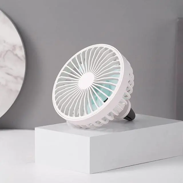 Main image of Riloer Car Fan With Night Light, Separate control Car Fan, Car Cooling Fan, Car Fan USB Fan, 3 Wind Speed Air Conditioner Cooling Fan, Car Cooling Clip Fan, 360 Degree Rotatable Portable Fa, White