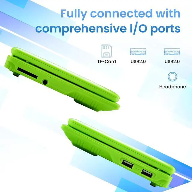 Alt view image 4 of 5 - Reuoptu 7.0 Inch Android 12.0 OS Laptop Computer,2GB RAM,32GB EMMC,AllWinner Quad-core Cortex Tm-A53 Processor A133P Netbook,Mini Laptop Notebook for Kids (Inches, 7, Green)