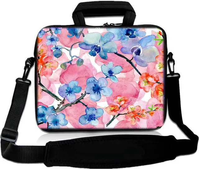 Main image of RICHEN 17 inch Laptop Shoulder Bag Carrying Case with Handle Fits 15.6/16/17/17.3/17.4 inch Laptop Notebook (16-17.3 inch, Watercolor Flowers)
