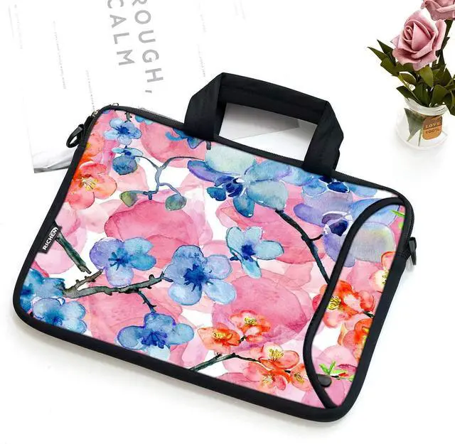 Alt view image 5 of 5 - RICHEN 17 inch Laptop Shoulder Bag Carrying Case with Handle Fits 15.6/16/17/17.3/17.4 inch Laptop Notebook (16-17.3 inch, Watercolor Flowers)