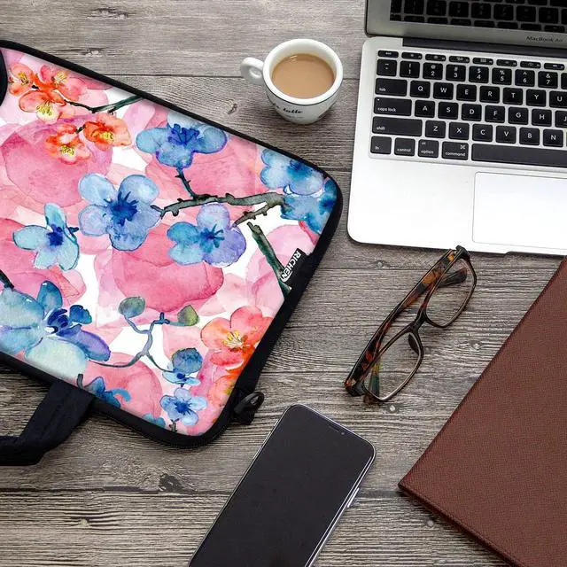 Alt view image 4 of 5 - RICHEN 17 inch Laptop Shoulder Bag Carrying Case with Handle Fits 15.6/16/17/17.3/17.4 inch Laptop Notebook (16-17.3 inch, Watercolor Flowers)
