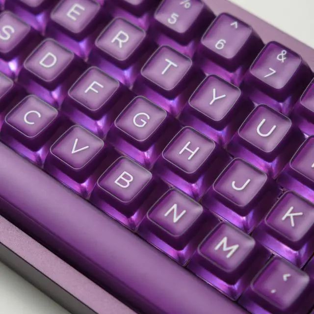 Alt view image 4 of 5 - REDQIN ULTRAEQUIP Purple Jade Keycaps - Double Shot PBT, RSA Profile, Translucent, Custom Set for Mechanical Keyboard
