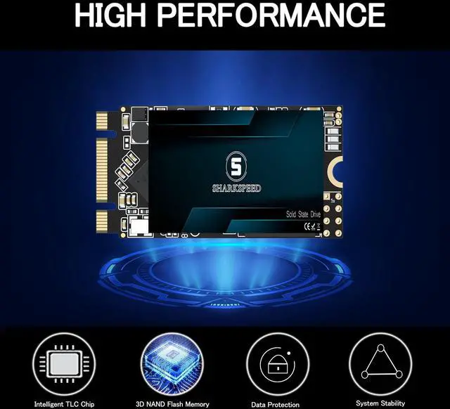 Alt view image 2 of 5 - S SHARKSPEED SSD 4TB M.2 2242 SATA III 6Gb/s B+M Key 42mm 3D NAND NGFF Internal Solid State Drive for Laptop PC Desktop (M.2 2242, 4TB)