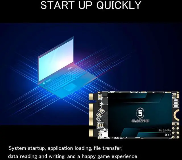 Alt view image 5 of 5 - S SHARKSPEED SSD 4TB M.2 2242 SATA III 6Gb/s B+M Key 42mm 3D NAND NGFF Internal Solid State Drive for Laptop PC Desktop (M.2 2242, 4TB)