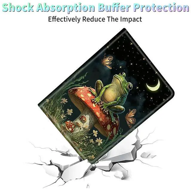 Alt view image 5 of 5 - Case for  Kindle Fire Max 11 Tablet (13th Gen, 2023 Release) 11" PU Leather Slim Folding Adjustable Stand Smart Cover with Auto Wake/Sleep for Fire 11 Max Tablet,Mushroom Frog