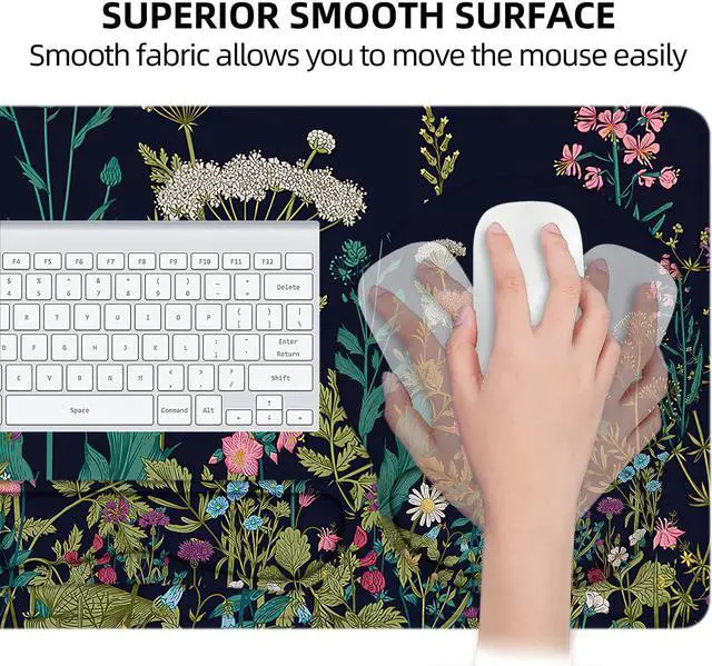 Alt view image 4 of 5 - LATEEFAH Mouse Pad with Wrist Rest, Large Mouse Pad, Ergonomic Gaming Desk Pad Keyboard Wrist Rest Set, 4-in-1 Desk Mat Keyboard Mat for Home, Office