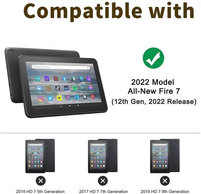 Alt view image 2 of 5 - Case for All-New  Kindle Fire 7 Tablet (12th Generation 2022 Release), 360 Degree Multi-Viewing Angles Adjustable Stand PU Leather Cover, Chaos Coordinator