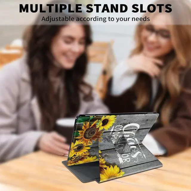 Alt view image 5 of 5 - Case for All-New  Kindle Fire 7 Tablet (12th Generation 2022 Release), 360 Degree Multi-Viewing Angles Adjustable Stand PU Leather Cover, Chaos Coordinator