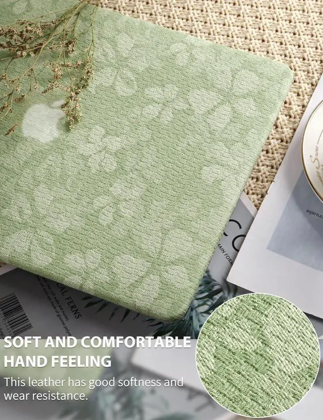 Alt view image 2 of 5 - Seorsok Compatible for MacBook Pro 14 inch Case 2024-2021 M4 M3 Pro/Max A3112 A3185 A3401 A2918 A2992 M2 A2779 M1 A2442,Leaves Printed Leather Plastic Hard Shell Case with Keyboard Cover,Green