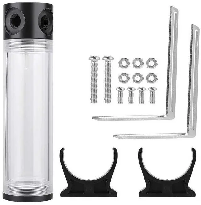 Main image of Water Cooling Reservoir, PC Water Reservoir 190mm*50mm Diameter G1/4'' POM Cylindrical CPU Water Cooler Reservoir System Heat Sink Kit Cooling Acrylic Water Reservoir for PC