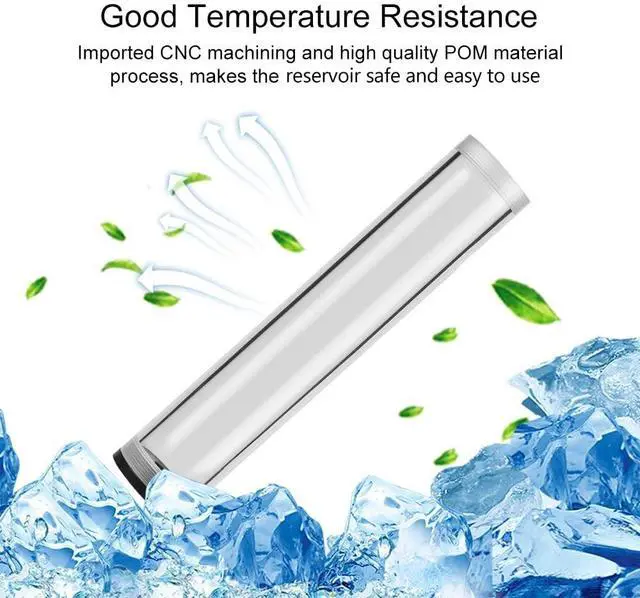 Alt view image 4 of 5 - Water Cooling Reservoir, PC Water Reservoir 190mm*50mm Diameter G1/4'' POM Cylindrical CPU Water Cooler Reservoir System Heat Sink Kit Cooling Acrylic Water Reservoir for PC