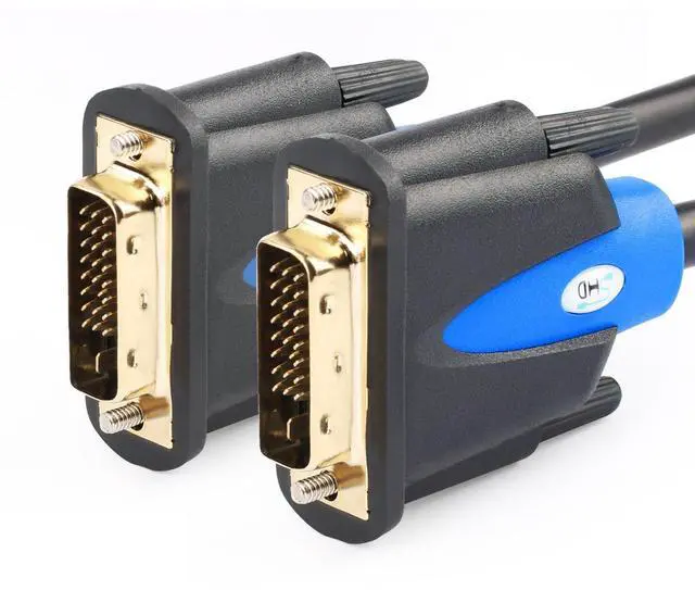 Alt view image 4 of 5 - SHD DVI Cable 50Ft, 24+1 Male to Male Dual Link DVI-D Monitor Cable for PC HDTV Projector, Blue