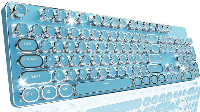 Alt view image 2 of 5 - EWEADN TK950 Typewriter Keyboard Wireless Mechanical Keyboard,Q9 Wireless Clear Mouse Dual Mode Bluetooth & 2.4G USB