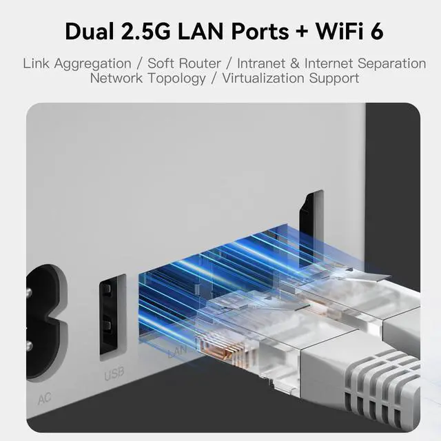 Alt view image 4 of 5 - Beelink ME Mini PC, Desktop NAS Intel N150 12G LPDDR5 64G EMMC, 2TB M.2 PCIe 3.0x2 SSD, 6 x M.2 SSD Slots, Dual 2.5G LAN/File Server/NAS Storage/Network Attached Storage/Private Cloud/Network Storage
