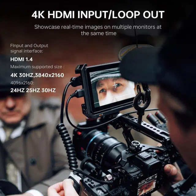 Alt view image 5 of 5 - VILTROX DC-X2 Camera Field Monitor 2000 Nits High Brightness Touchscreen 6 Inch DSLR Monitor with 1920x1080 IPS 4K HDMI Loop in/Out 3D LUTs Waveform Video Peaking Focus Assist Battery&Sunshade Hood
