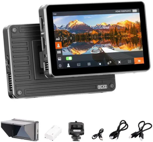 Main image of VILTROX DC-X2 Camera Field Monitor 2000 Nits High Brightness Touchscreen 6 Inch DSLR Monitor with 1920x1080 IPS 4K HDMI Loop in/Out 3D LUTs Waveform Video Peaking Focus Assist Battery&Sunshade Hood