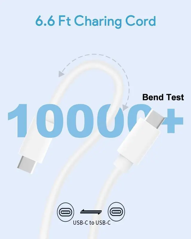 Alt view image 4 of 5 - Mac Book Pro Charger, 61W/67W USB C Charger Power Adapter for MacBook Pro/Air 13/14 Inch, for MacBook 12 Inch, Included USB-C to USBC Charge Cable (6.6ft/2m)