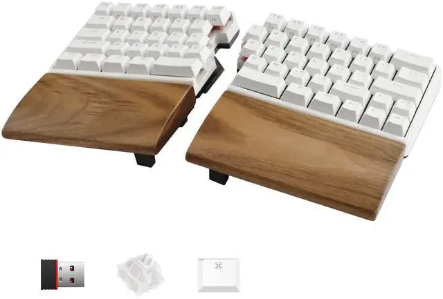 Main image of NocFree Lite: Wireless Ergonomic Split Mechanical Keyboard with Poron Foam RGB Palm Rest, Hot Swappable, Compact 62% Layout, PBT Keycaps Programmable for Mac & Windows(Linear, New Premium Version)