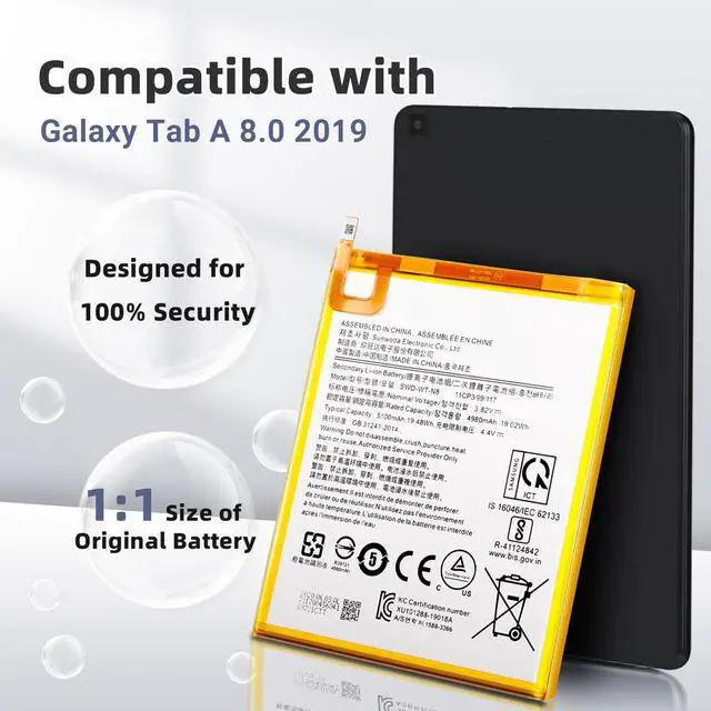 Alt view image 2 of 5 - Vvsialeek SWD-WT-N8 Replacement Battery Compatible with Galaxy Tab A 8.0 2019 SM-T290 SM-T295 SM-T295N with Toolkit