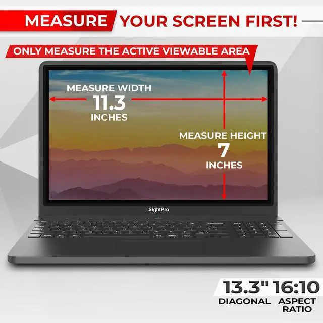 Alt view image 2 of 5 - SightPro Magnetic Laptop Privacy Screen 13.3 Inch 16:10 - Removable Computer Privacy Filter Shield and Protector