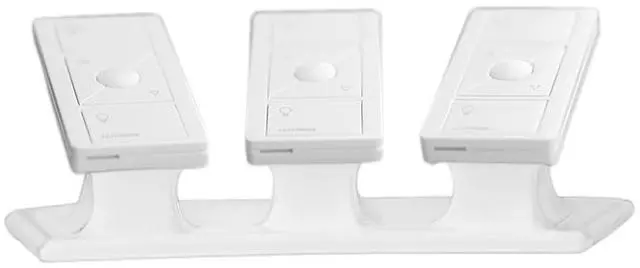 Alt view image 2 of 5 - SplashNColor Remote Stand Pedestal for Lutron Pico Remote, Elegant Slide & Click Desk Display Holder, Non-Slip Scratch Resistant Base, Lutron Caseta Remote Stand (Crescent Pedestal, White)